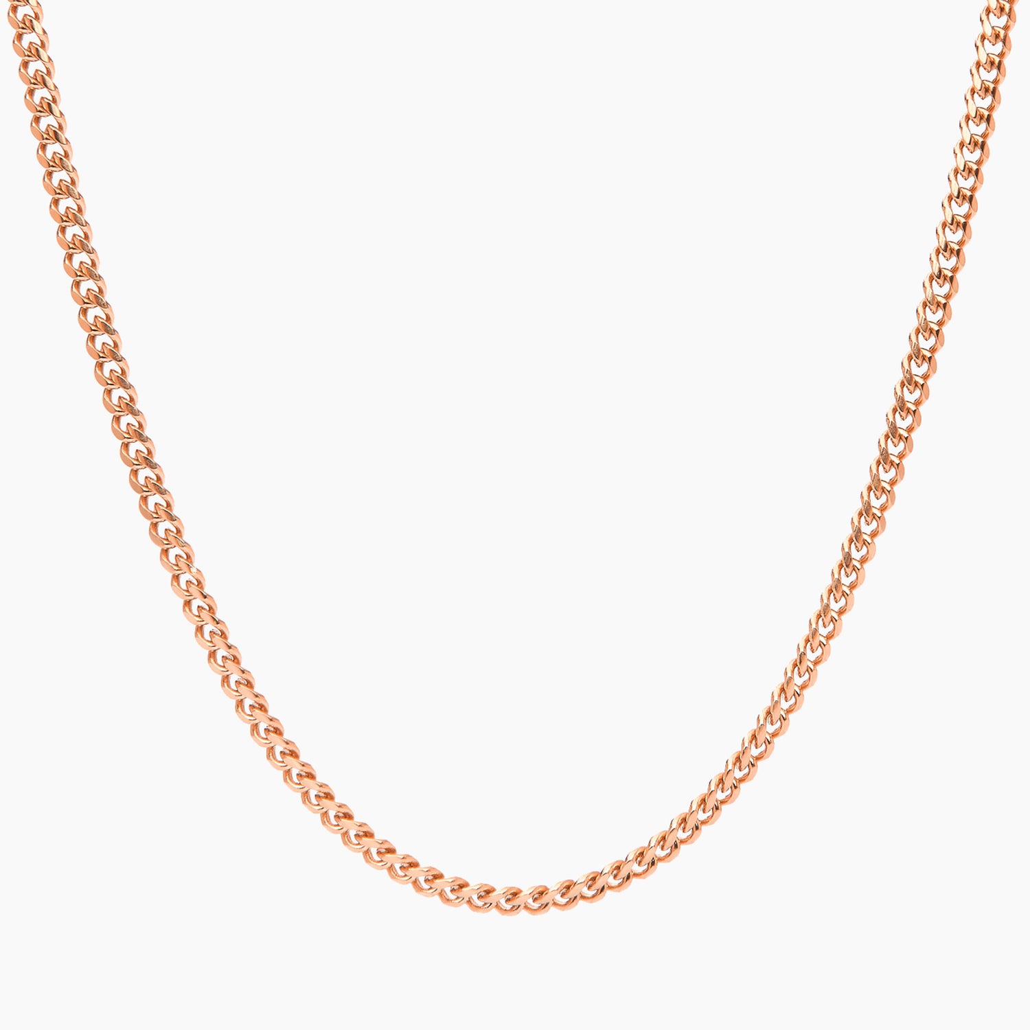 Rosé Gouden Cubaanse Schakelketting - 4 mm