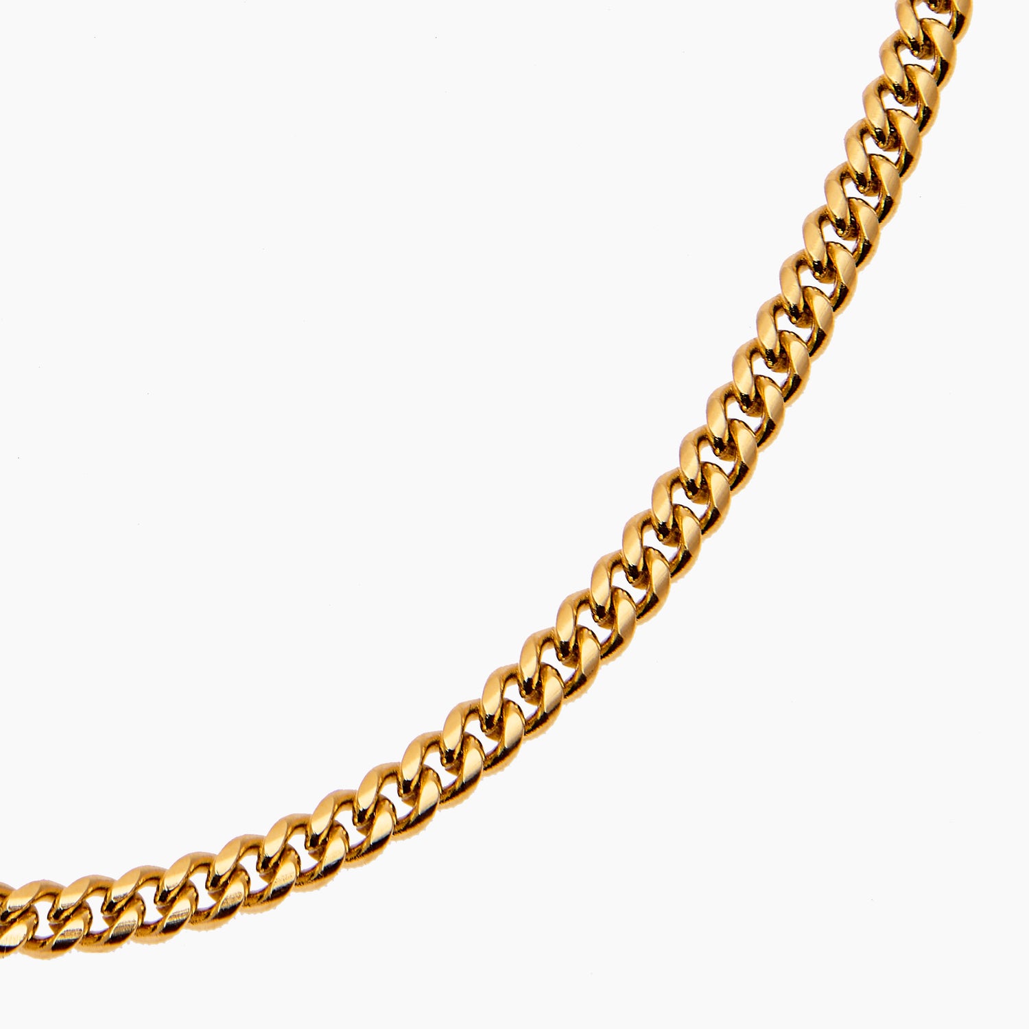 Gouden Cubaanse schakelarmband - 4 mm