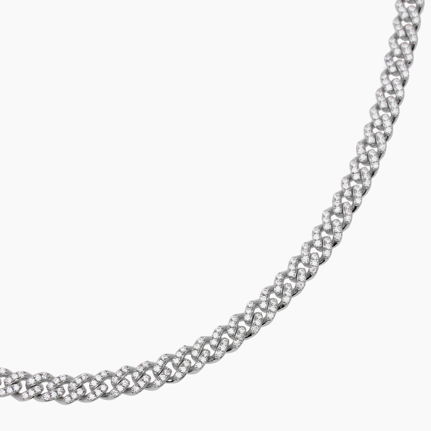 S925 Moissanite Cubaanse Schakelketting - 5mm