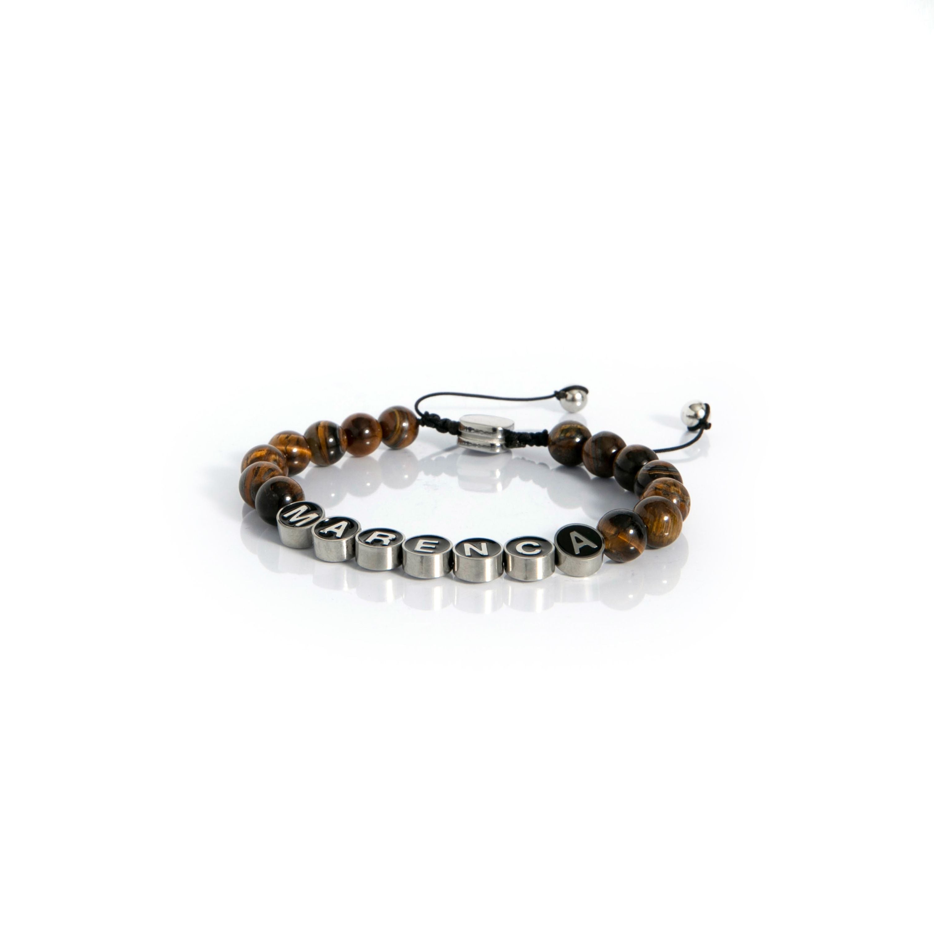 Tiger Eye Beads Bracelet with Marenca Beads, side view
