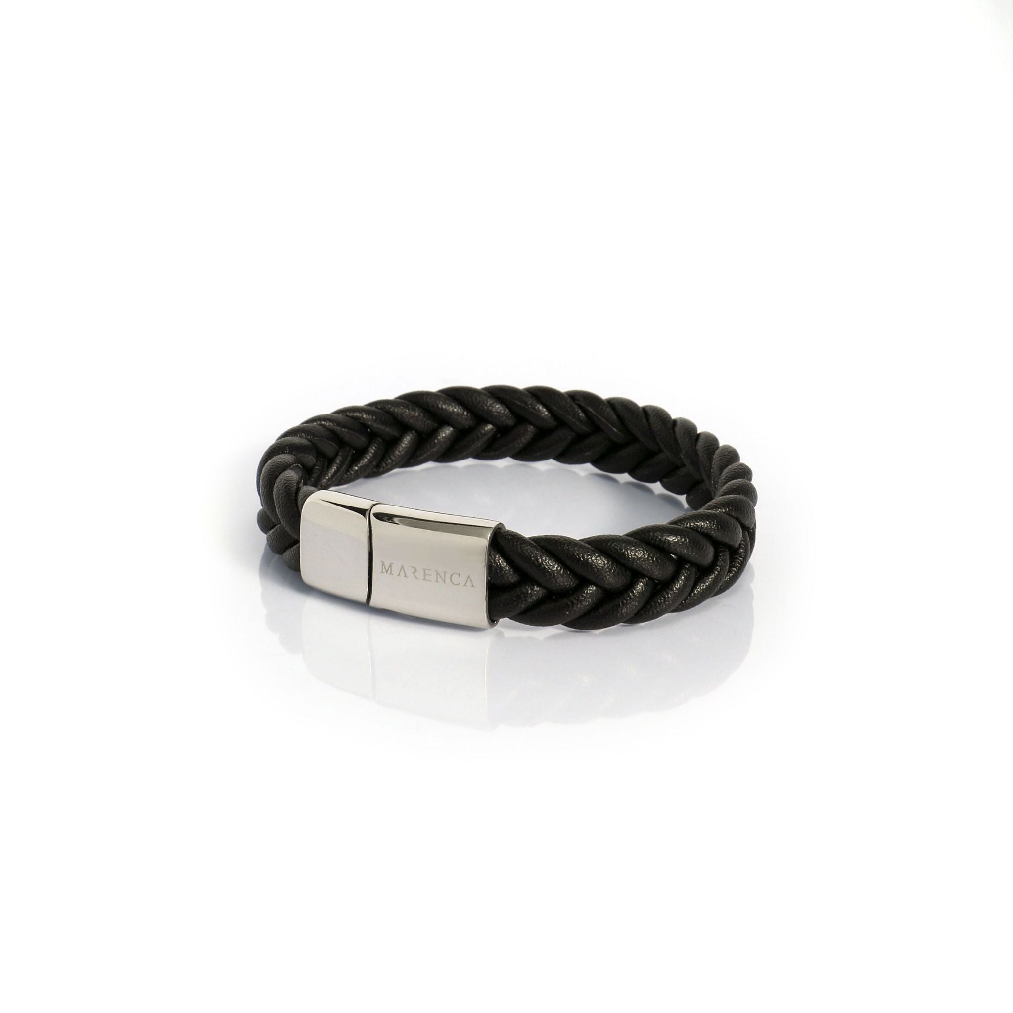 Braided Leather Bracelet with Magnetic Clasp, front product