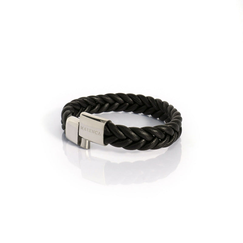 Braided Leather Bracelet with Magnetic Clasp, product detail clasp