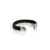 Braided Leather Bracelet with Magnetic Clasp, product detail clasp opened