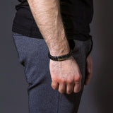 Gevlochten Leren Armband met Magneetsluiting