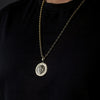 Gouden Touw Schakelketting met Leeuwenkop Hanger