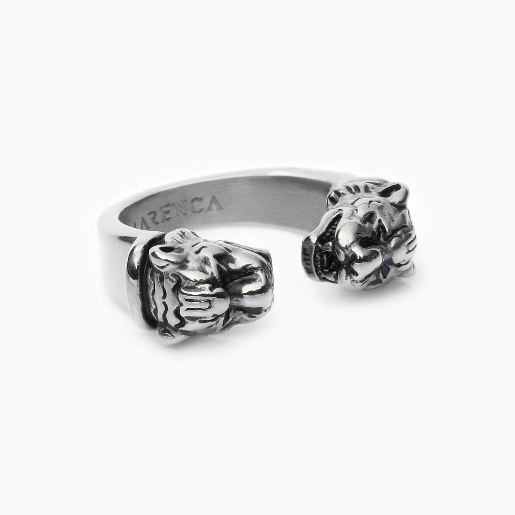 Tiger Cuff Ring Silver