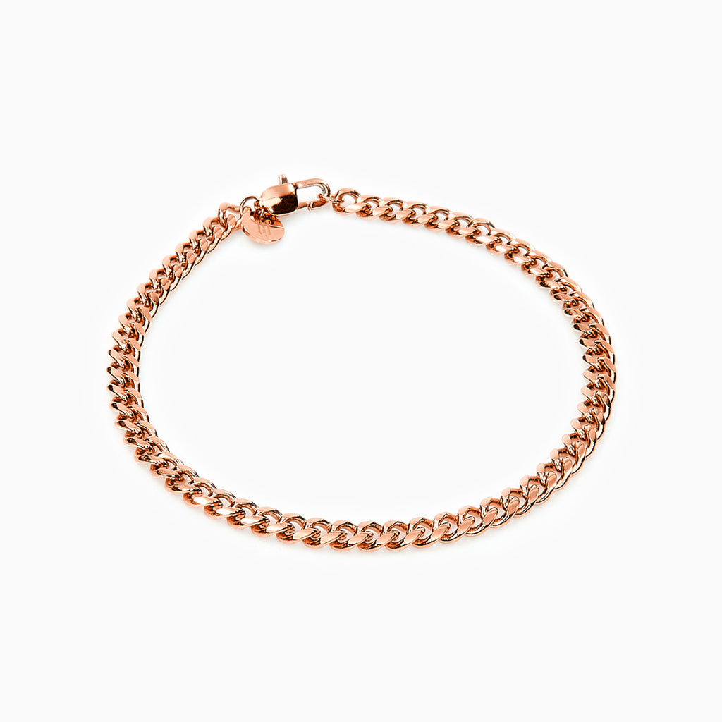 Cuban Bracelet Rose Gold - 4 mm