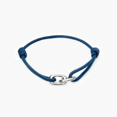 Blue Rope Bracelet Silver