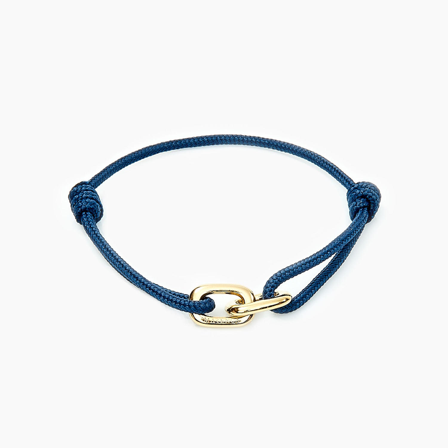 Marineblauwe armband met Gouden Ringen