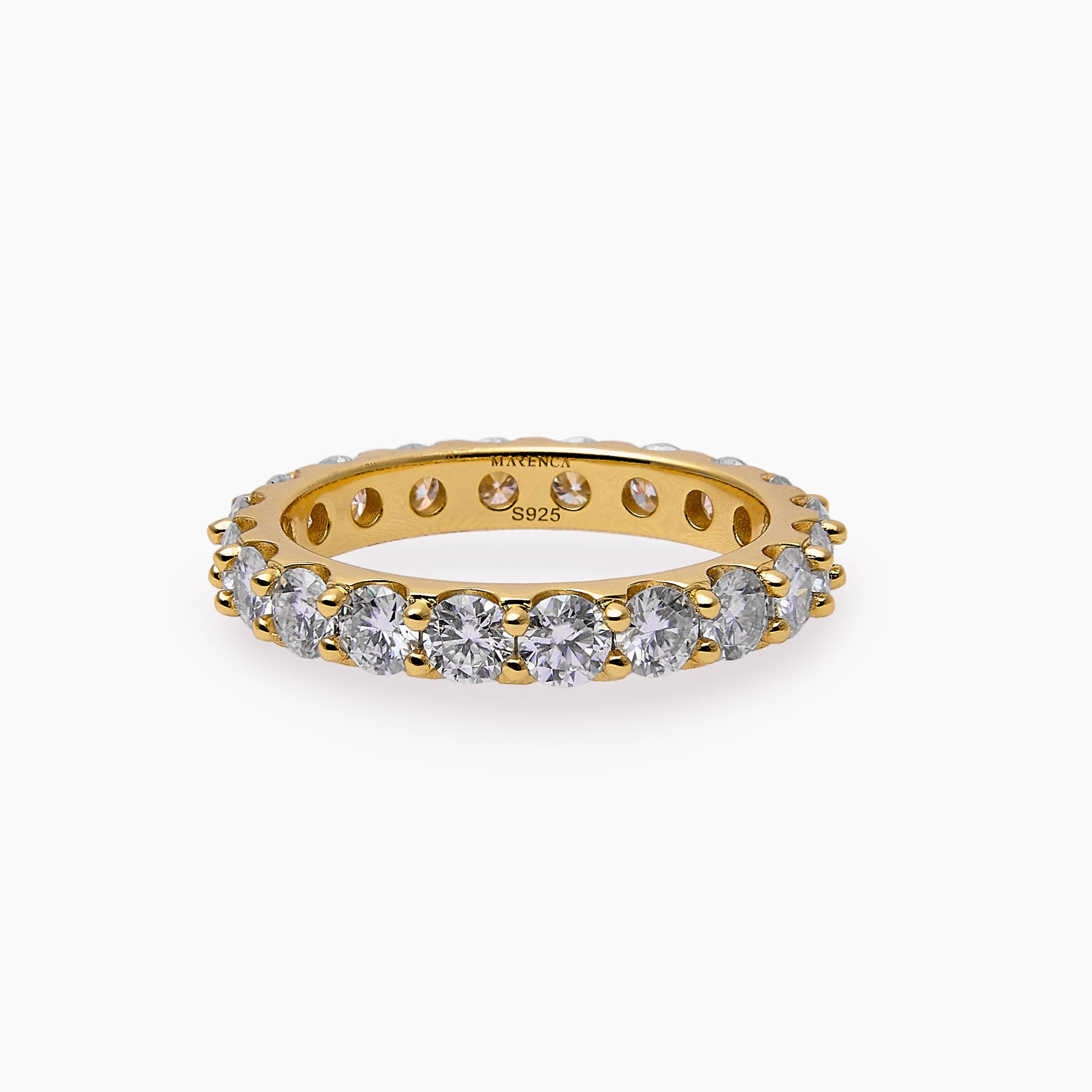 S925 Moissanite Eternity Ring Gold