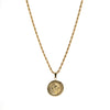 Gold Rope Chain with Lion Head Pendant - product front view